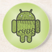 Paisley-Zeichen für den Android™-Roboter Untersetzer (Vorne)