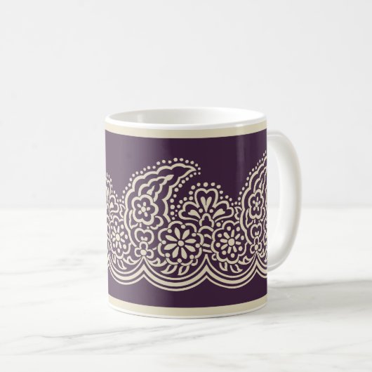 Paisley zur Tasse des Lila Kaffees (VorderseiteRechts)