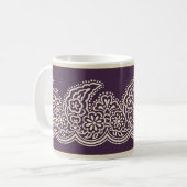 Paisley zur Tasse des Lila Kaffees (Vorderseite Links)