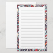 Paisleyblumengekritzel-Muster Briefpapier (Vorne/Hinten)