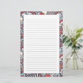 Paisleyblumengekritzel-Muster Briefpapier (Stehend Vorderseite)