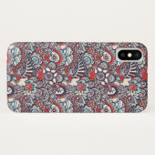 Paisleyblumengekritzel-Muster Case-Mate iPhone Hülle (Rückseite (Horizontal))