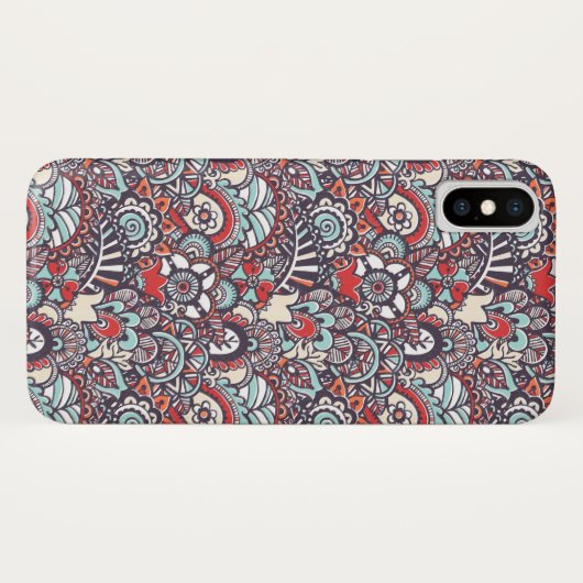 Paisleyblumengekritzel-Muster Case-Mate iPhone Hülle (Rückseite (Horizontal))