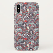 Paisleyblumengekritzel-Muster Case-Mate iPhone Hülle (Rückseite)