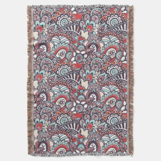 Paisleyblumengekritzel-Muster Decke (Vorderseite Vertikal)