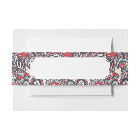 Paisleyblumengekritzel-Muster Einladungsbanderole (Vorderseite Beispiel)