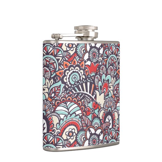 Paisleyblumengekritzel-Muster Flachmann (Rechts)