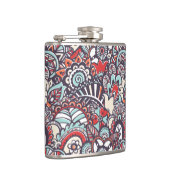 Paisleyblumengekritzel-Muster Flachmann (Rechts)