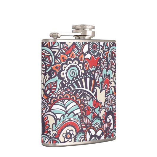 Paisleyblumengekritzel-Muster Flachmann (Rechts)