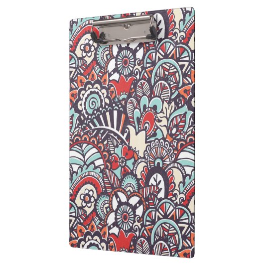 Paisleyblumengekritzel-Muster Klemmbrett (Links)