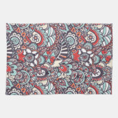 Paisleyblumengekritzel-Muster Küchentuch (Horizontal)