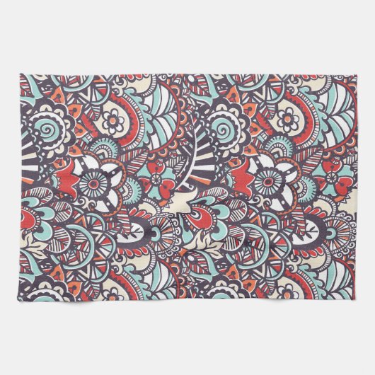 Paisleyblumengekritzel-Muster Küchentuch (Horizontal)