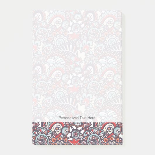 Paisleyblumengekritzel-Muster Post-it Klebezettel (Vorderseite)