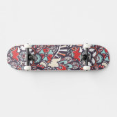 Paisleyblumengekritzel-Muster Skateboard (Horizontal)