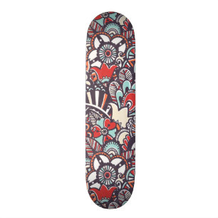 Paisleyblumengekritzel-Muster Skateboard