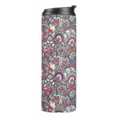 Paisleyblumengekritzel-Muster Thermosbecher (Nach links gedreht)
