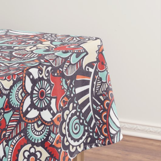 Paisleyblumengekritzel-Muster Tischdecke (Beispiel)