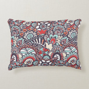 Paisleyblumengekritzel-Muster Zierkissen