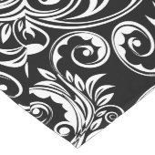 Paisleyblumenmusterstrudel Schwarz-weiß Großer Tischläufer (Ecke)