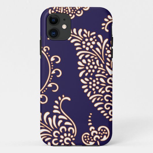 Paisleygirly Blumenhennastrauchmuster des Damastes Case-Mate iPhone Hülle (Rückseite)