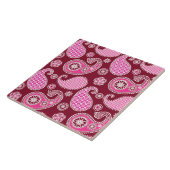 Paisleymuster, Burgund, Rosa und Weiß Fliese (Seite)