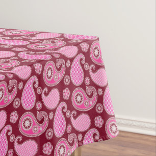 Paisleymuster, -burgunder, -ROSA und -WEISS Tischdecke