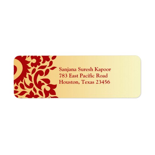 Paisleys Elegant Indian Return Address Label (Vorne)