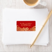 Paisleys Elegant Indian Shipping Address Label Adressaufkleber (Insitu)