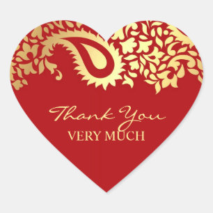 Paisleys Elegant Indian Wedding Sticker