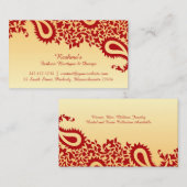 Paisleys Elegante Business Card Visitenkarte (Vorne/Hinten)