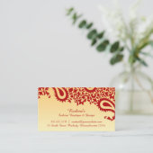 Paisleys Elegante Business Card Visitenkarte (Stehend Vorderseite)