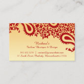 Paisleys Elegante Business Card Visitenkarte (Vorderseite)