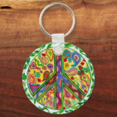 Paisleys für den Frieden Schlüsselanhänger (Vorderseite)