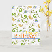 Paisleys Garten - Maßgeschneidert Karte (Gelbe Blume)