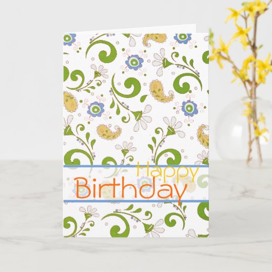 Paisleys Garten - Maßgeschneidert Karte (Gelbe Blume)