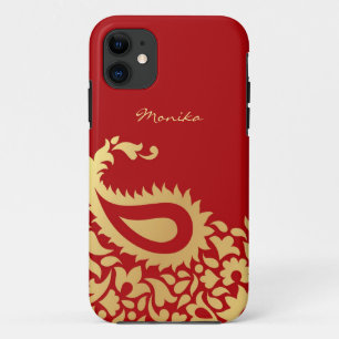 Paisleys indisches Rot iPhone 5 Abdeckung iPhone 11 Hülle