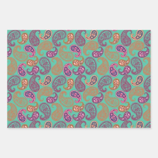 Paisleys Pattern Geschenkpapier Set (Vorderseite 3)