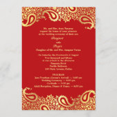 Paisleys Wedding with Programs Flat Invitation Programm (Vorderseite)