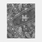 Paislies Federn Blume Dunkelgrau Volleyball Fleecedecke (Vorderseite)