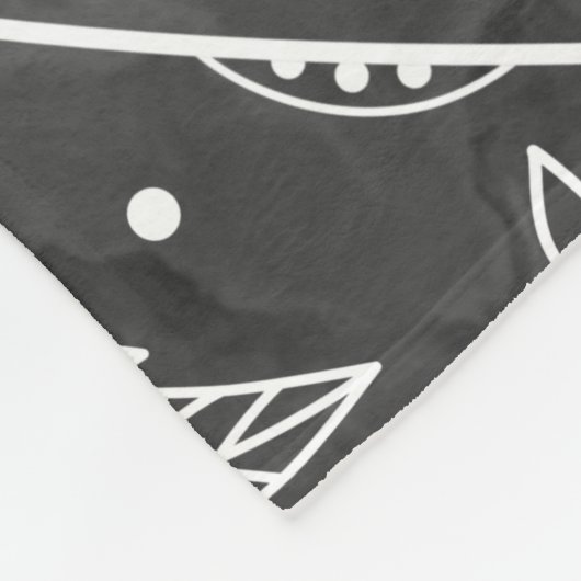 Paislies Federn Blume Dunkelgrau Volleyball Fleecedecke (Ecke)