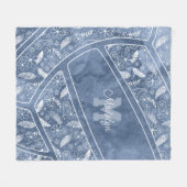 Paislies Federn Blume Muster blau Volleyball Fleecedecke (Vorderseite (Horizontal))