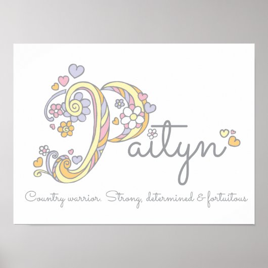 Paityn monogram art girls name and meinst poster (Vorne)
