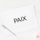 Paix Schwarz Französisch Frieden einfach minimalis Rechteckiger Aufkleber (Umschlag)