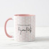 Pajama Bachelorette Pink Polka Dot Gefallen Tasse (Links)