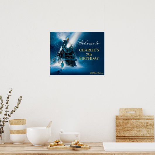 Pajama Birthday Willkommenszeichen des Polar Expre Poster (Küche)