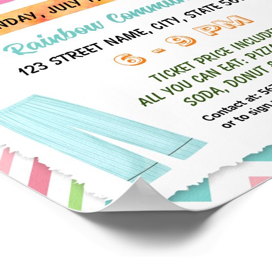 Pajama Day Flyer Plakatvorlage Poster (Ecke)