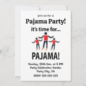 Pajama Es ist Zeit für Pajama Party Einladung (Vorderseite)
