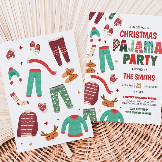 Pajama Holiday Weihnachts-Party Einladung
