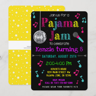 Pajama Jam Party Invite - PJ Dance Party Invite Einladung