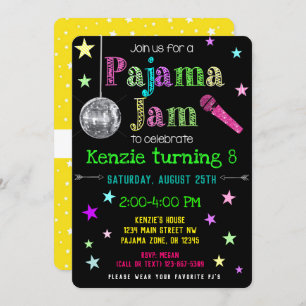 Pajama Jam Party Invite - PJ Dance Party Invite Einladung